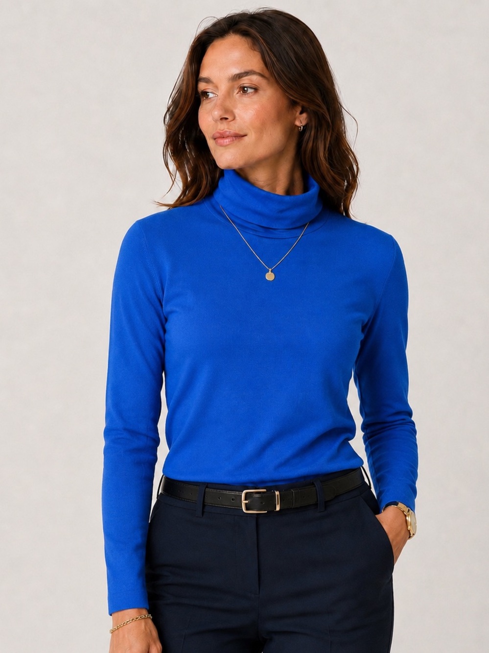 New! J. Crew Royal Blue Feather jersey turtleneck